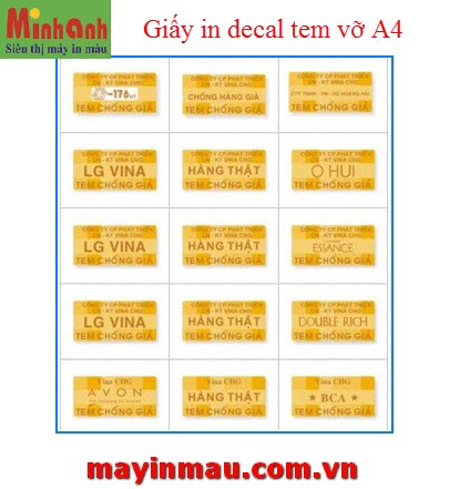 Giấy In Decal Tem Vỡ A4